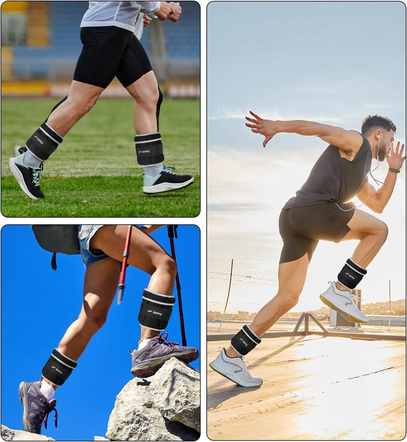Adjustable Ankle Weights for Women Men 1 Pair 2 4 6 8 10 LBS Leg Weights Hand Arm Wrist Weights with Removable Weight, 1-5 LB Each Ankle Strength Training Weight for Physical Therapy Gym Fitness Walking Running