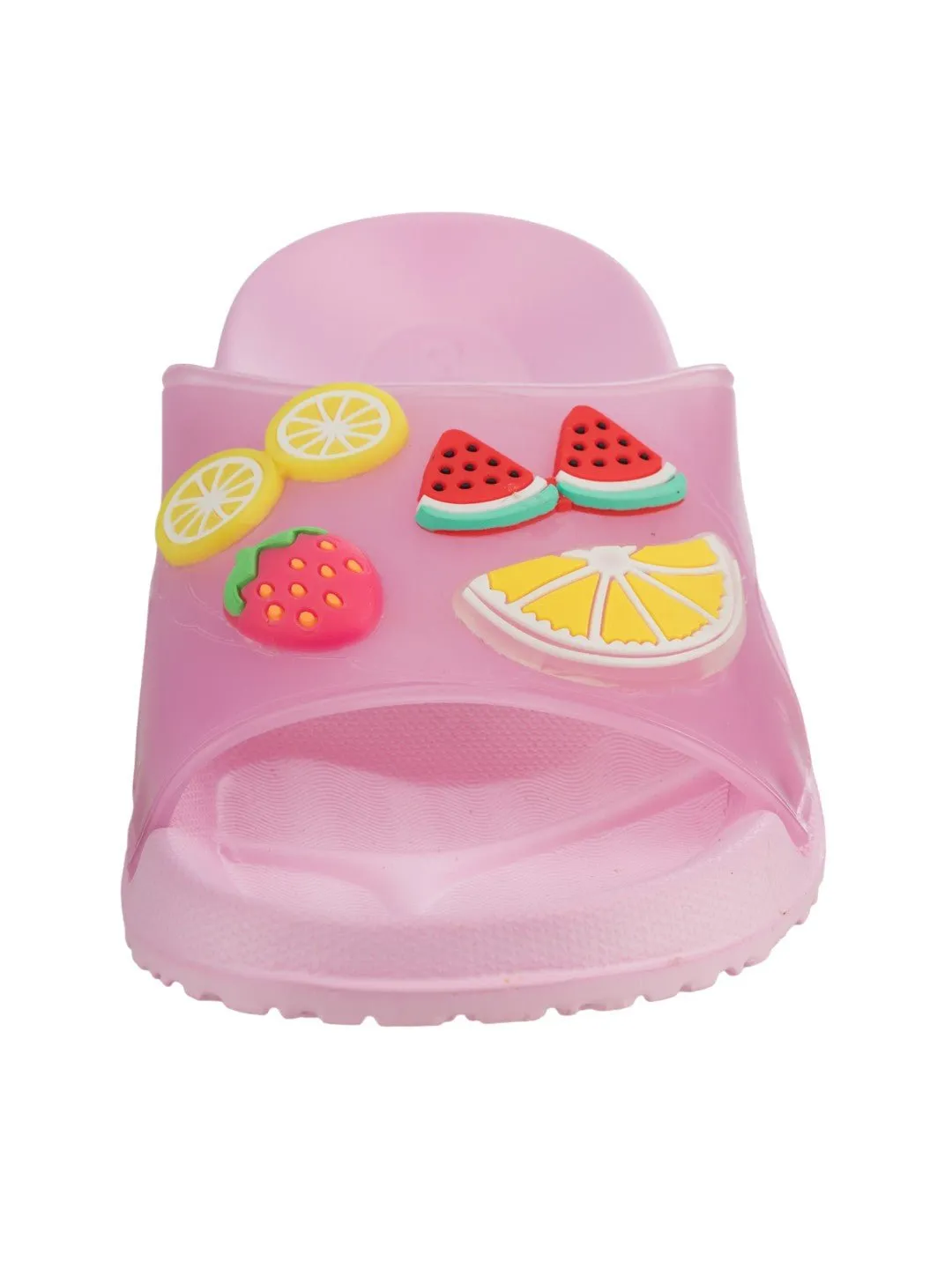 Adorable Fruit Charms with Lemon, Strawberry & Watermelon Accents for Girls- Pink