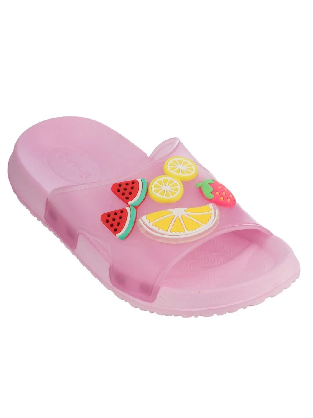 Adorable Fruit Charms with Lemon, Strawberry & Watermelon Accents for Girls- Pink
