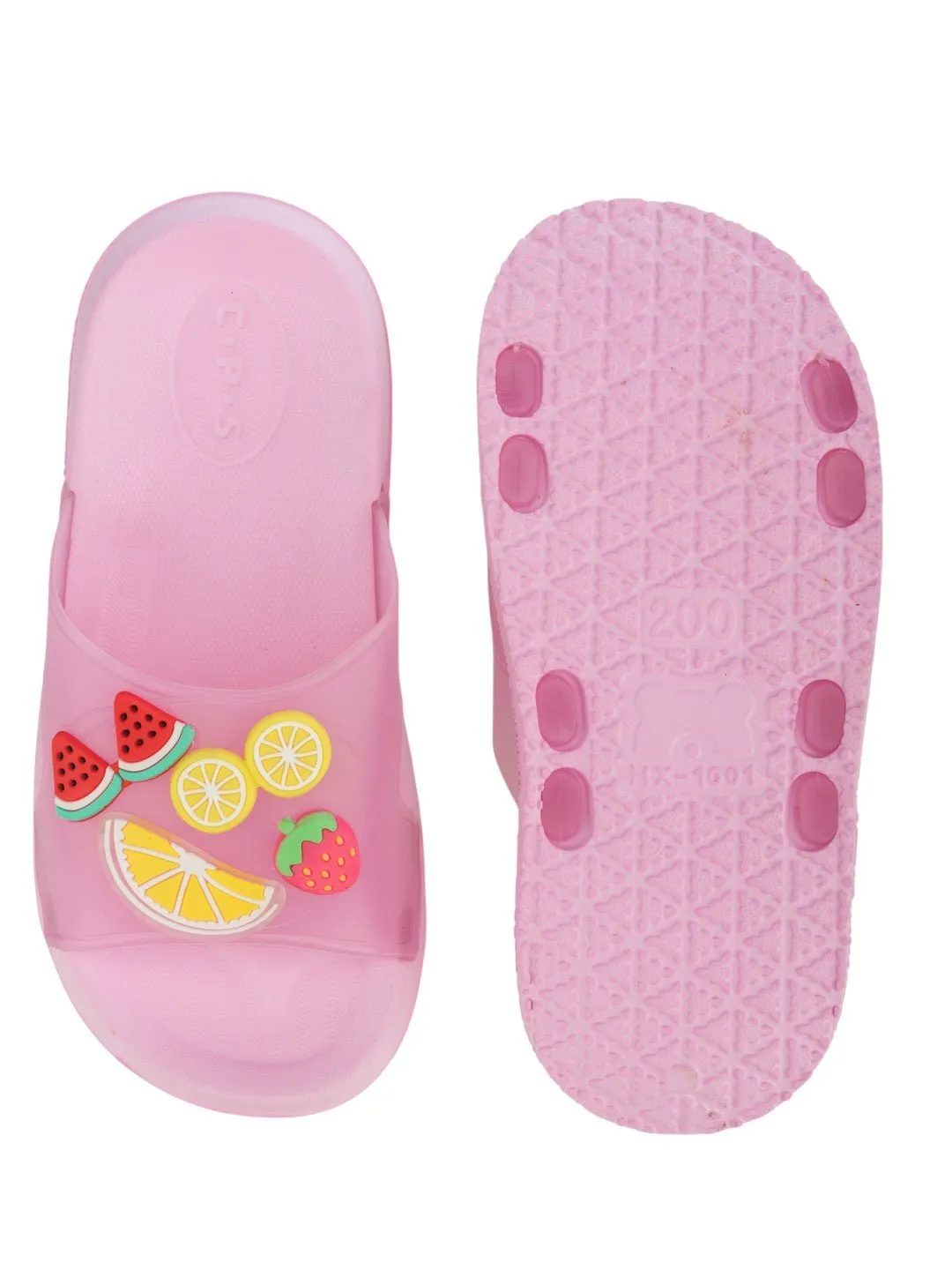 Adorable Fruit Charms with Lemon, Strawberry & Watermelon Accents for Girls- Pink