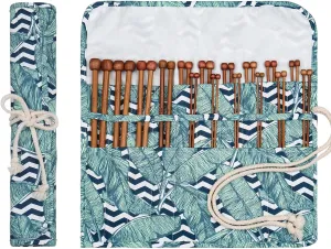 Aeelike Bamboo Knitting Needles 18 Pairs Knitting Needles Set - 10 Inches Wooden Knitting Needle Single Point Knitting Needles with Roll Bag - Portable Knitting Needle Set for Beginners (2mm - 10mm)