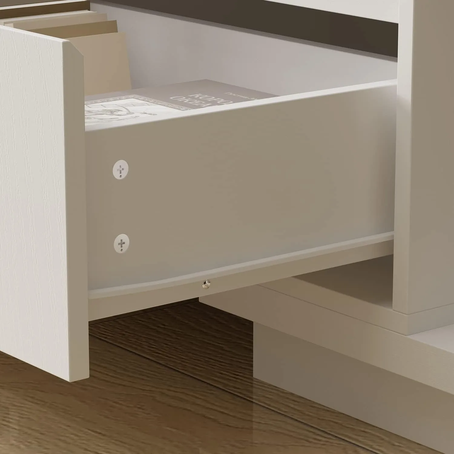 AIEGLE Deformable TV Console with 3 Drawers, Modern Extendable TV Stand in Stretch of 65"-106" Wide, Wood Media Gaming Entertainment Center, White