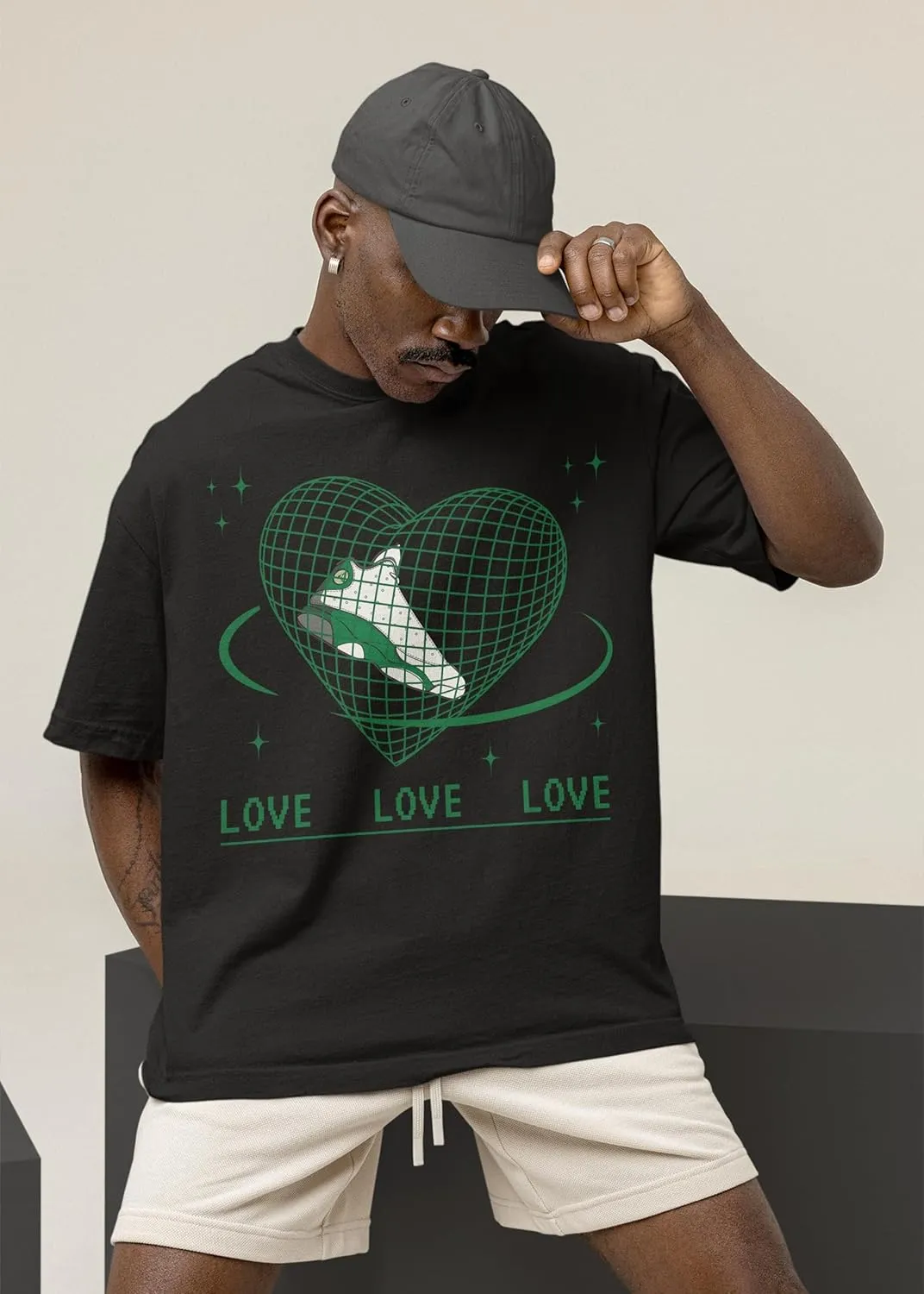 AJ 13 Court of Legends 13s Pine Green Shirt, Sneaker Heart, Shirts Match Sneakers 2D Sneaker T-Shirt Tee