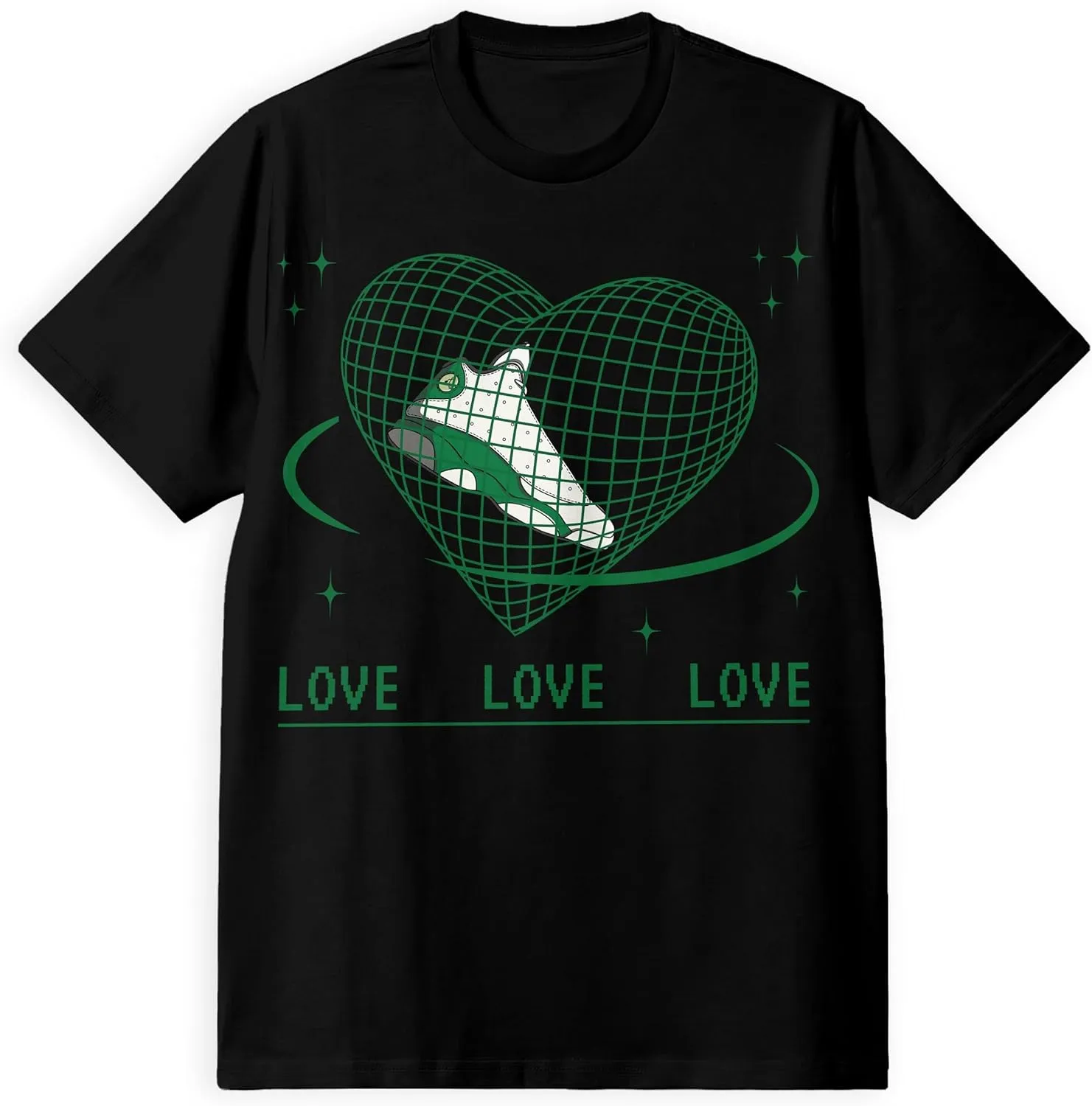 AJ 13 Court of Legends 13s Pine Green Shirt, Sneaker Heart, Shirts Match Sneakers 2D Sneaker T-Shirt Tee