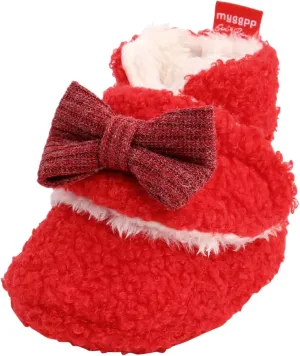 Aj6 Shoes Baby Girls Boys Soft Booties Snow Boot Warm Shoes Infant Toddler Warming Prewalker Footed Romper
