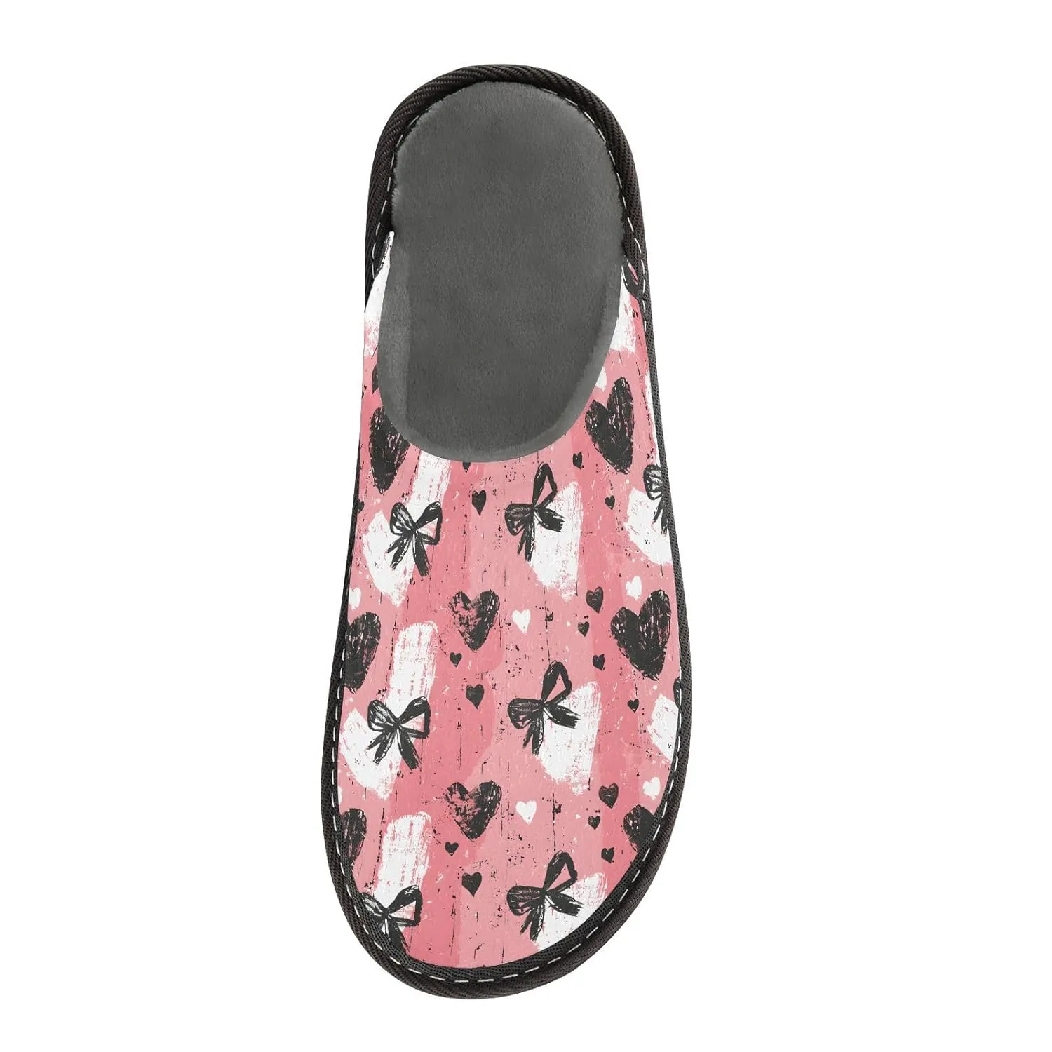 ALAZA Love Oil Painting Fuzzy Slippers for Women Men Warm Soft Lightweight Memory Foam House Slippers 9-10
