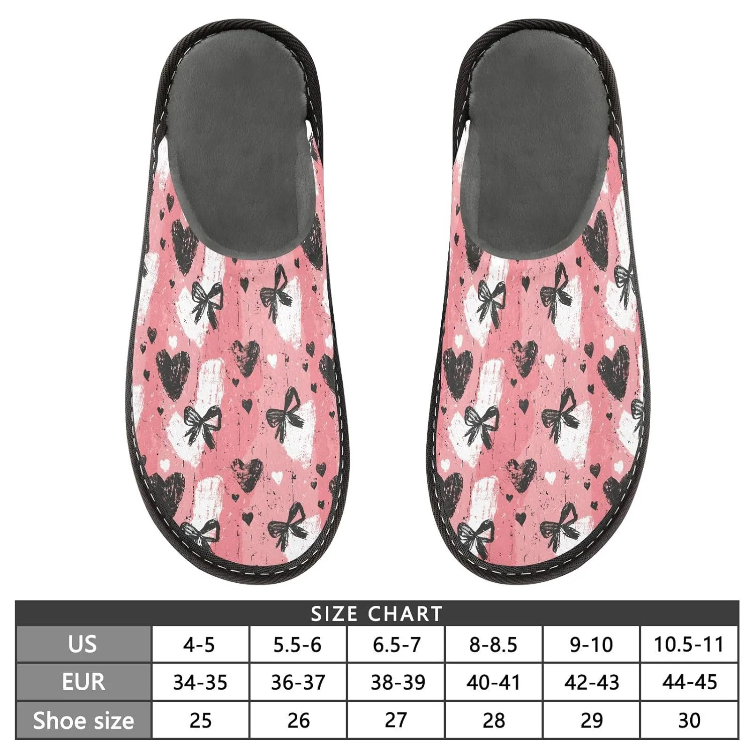 ALAZA Love Oil Painting Fuzzy Slippers for Women Men Warm Soft Lightweight Memory Foam House Slippers 9-10