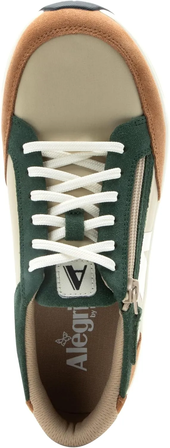 Alegria Women's Eazeer Lightweight Fashion Sneaker with Cork Footbed for Arch Support and Side Zipper for Easy Slip On and Off