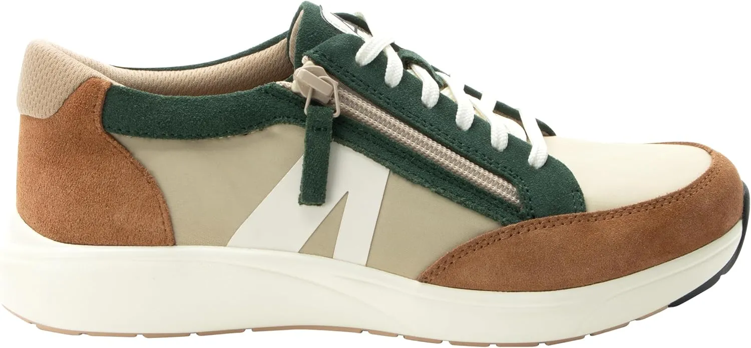 Alegria Women's Eazeer Lightweight Fashion Sneaker with Cork Footbed for Arch Support and Side Zipper for Easy Slip On and Off