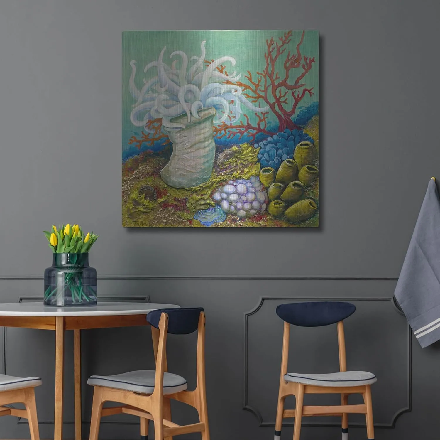 'Anemone Ballet' by Tim Marsh, Metal Wall Art, 36"x36"