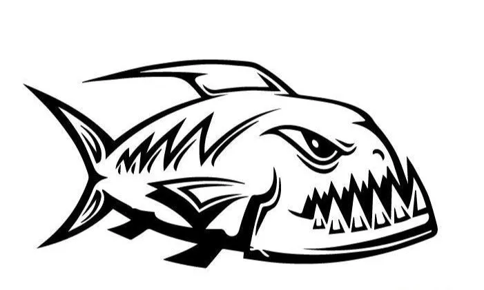 Angry fish boat sticker decal vehicle vinyl computer cut 57cm