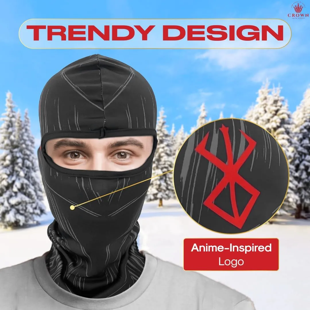 Anime Ski Mask with Design - Balaclava Summer Skii and Winter Masks for Men Women, Face Cover Windproof UV Protection