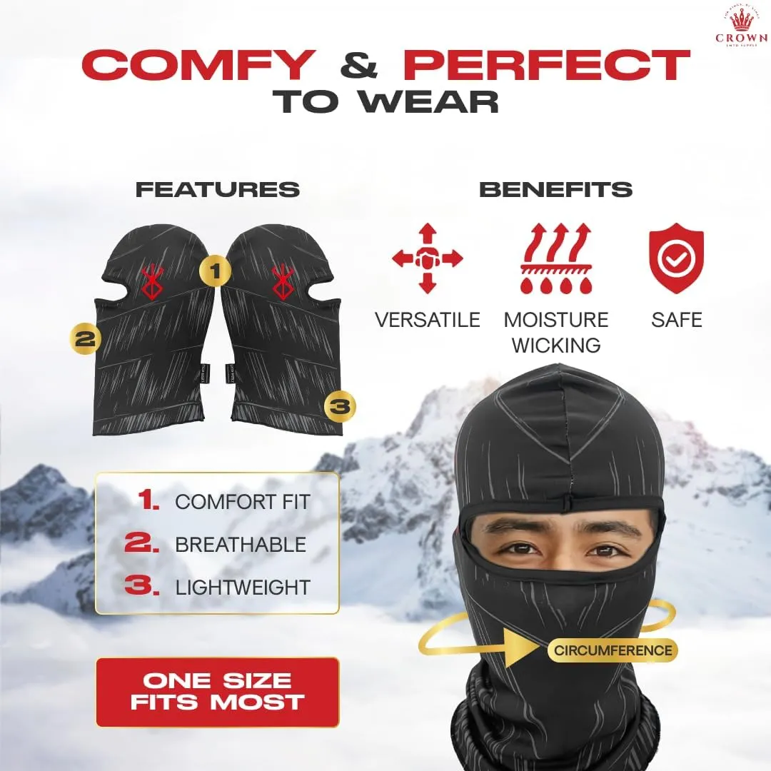 Anime Ski Mask with Design - Balaclava Summer Skii and Winter Masks for Men Women, Face Cover Windproof UV Protection