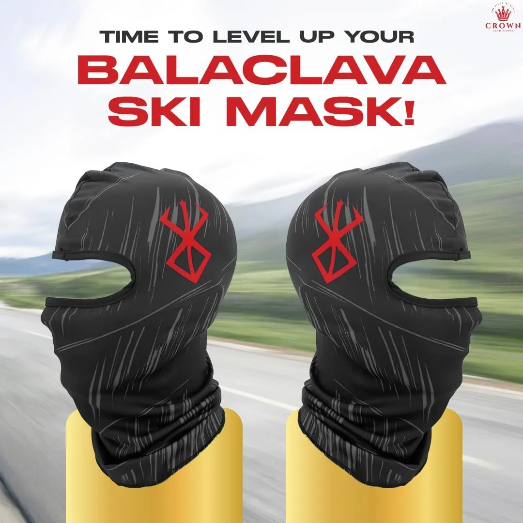 Anime Ski Mask with Design - Balaclava Summer Skii and Winter Masks for Men Women, Face Cover Windproof UV Protection