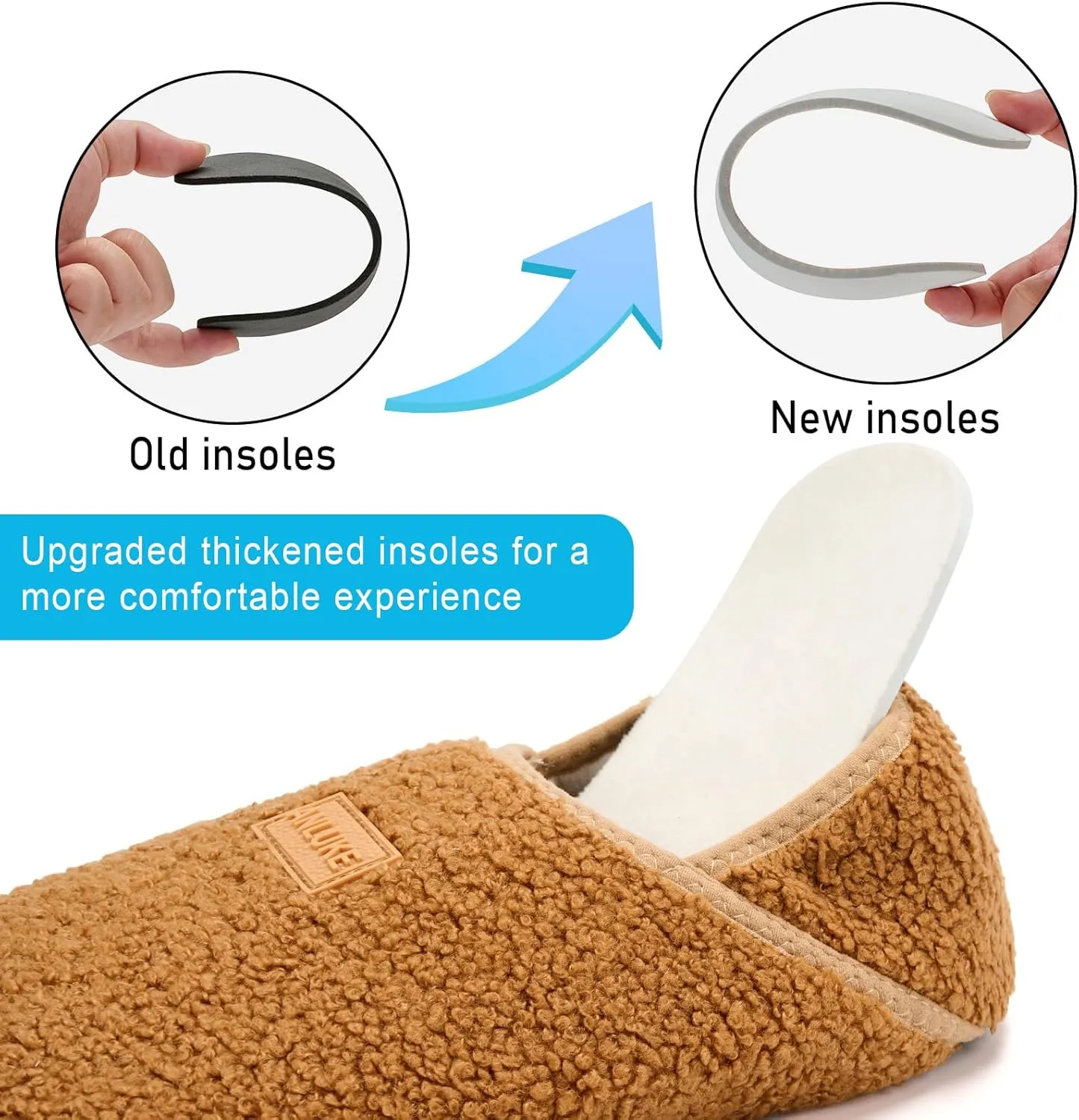 ANLUKE Slipper for Women Men Slipper Socks Fuzzy House Shoes Rubber Sole Slip On Soft-Lightweight Non Slip Indoor/Outdoor