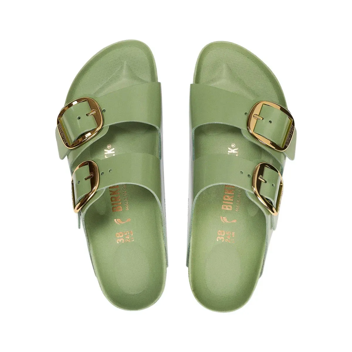 Arizona Big Buckle - Natural Patent Leather - High Shine Green Tea - Regular
