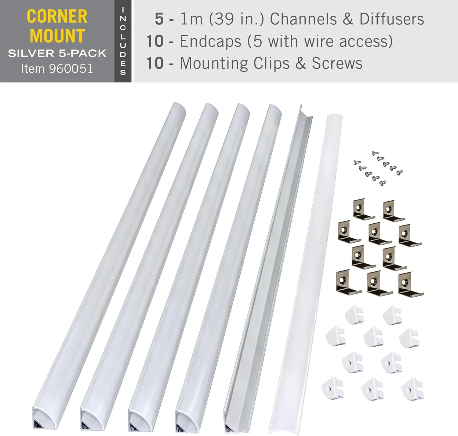Armacost Lighting 960051 Channel Mount with Diffuser, Aluminum - Corner