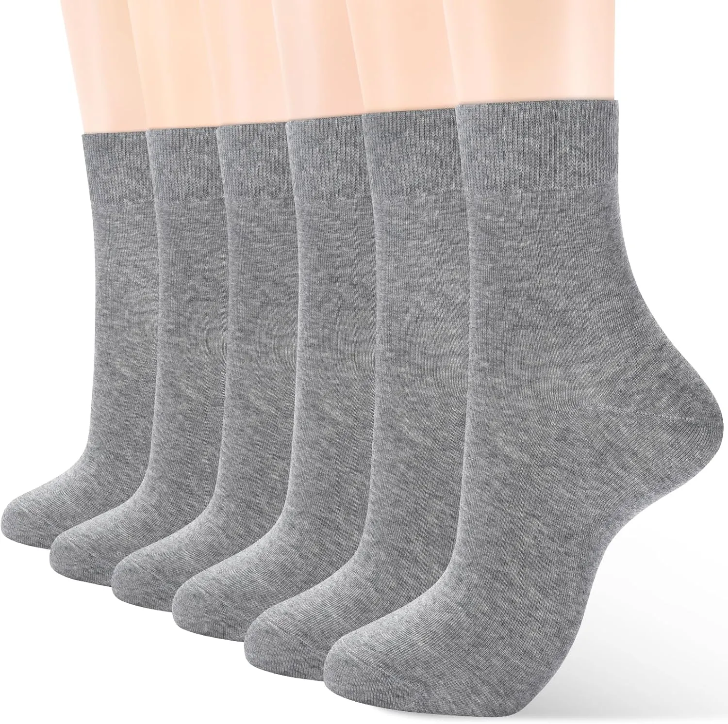 ATBITER Women's Thin Cotton Crew Socks - Soft Casual Dress Bootie Above Ankle Socks 6-Pairs With Gift Box‌