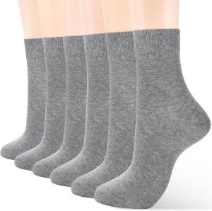 ATBITER Women's Thin Cotton Crew Socks - Soft Casual Dress Bootie Above Ankle Socks 6-Pairs With Gift Box‌