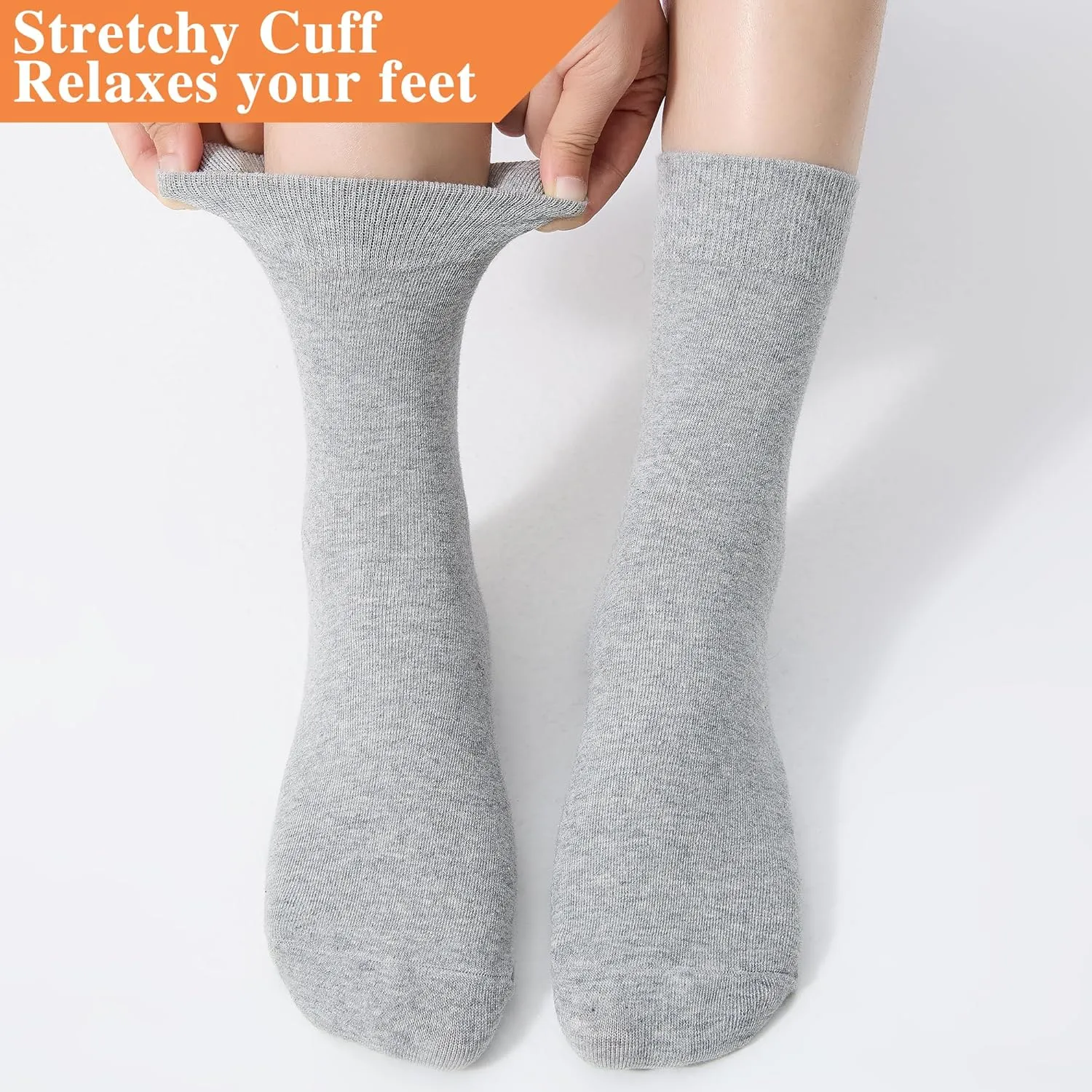 ATBITER Women's Thin Cotton Crew Socks - Soft Casual Dress Bootie Above Ankle Socks 6-Pairs With Gift Box‌