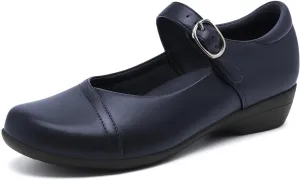 Athlefit Mary Jane Flats for Women Dressy Ballet Flats Shoes Comfortable Round Toe Buckle Work Flat Shoes