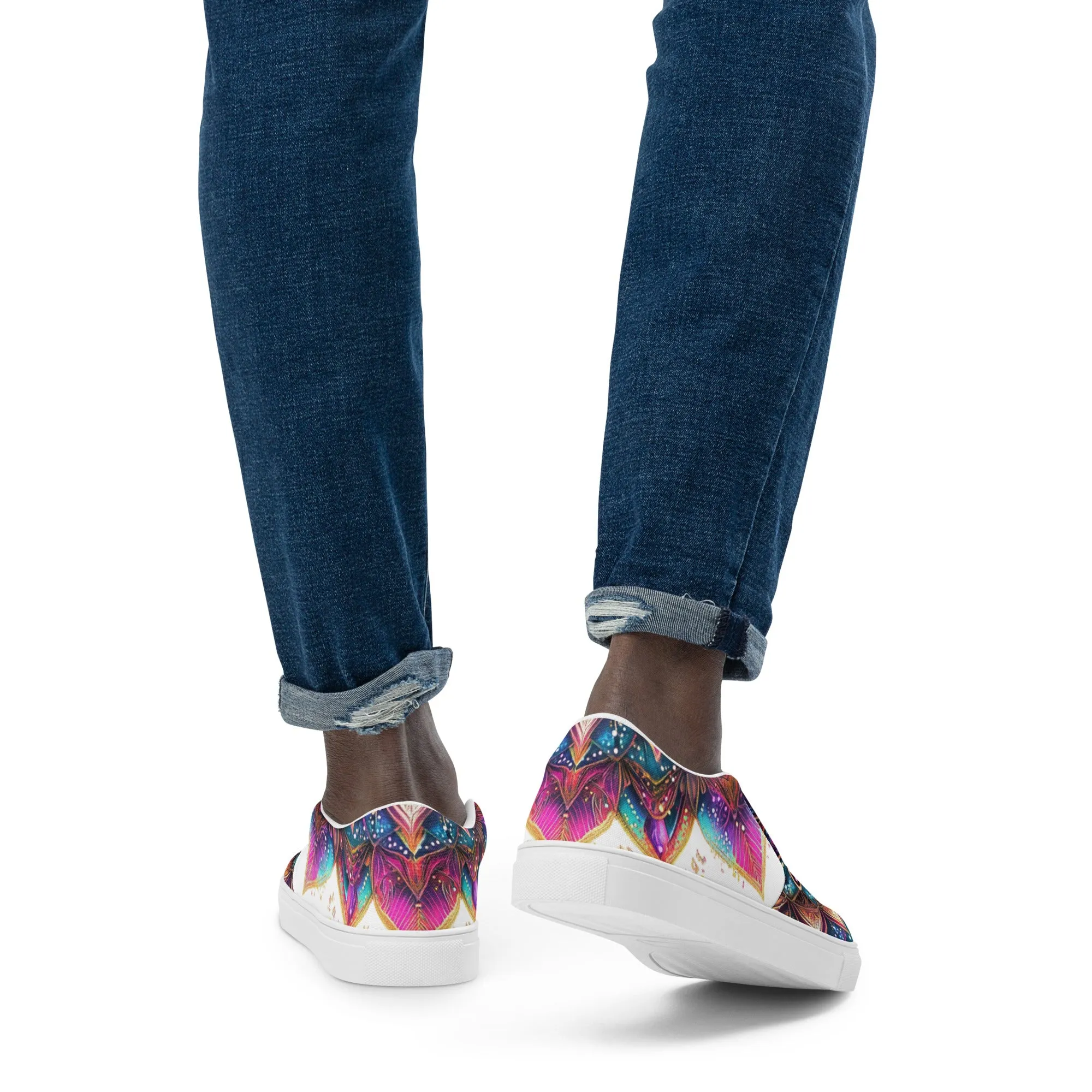 Aurora Mandala Men’s slip-on canvas shoes
