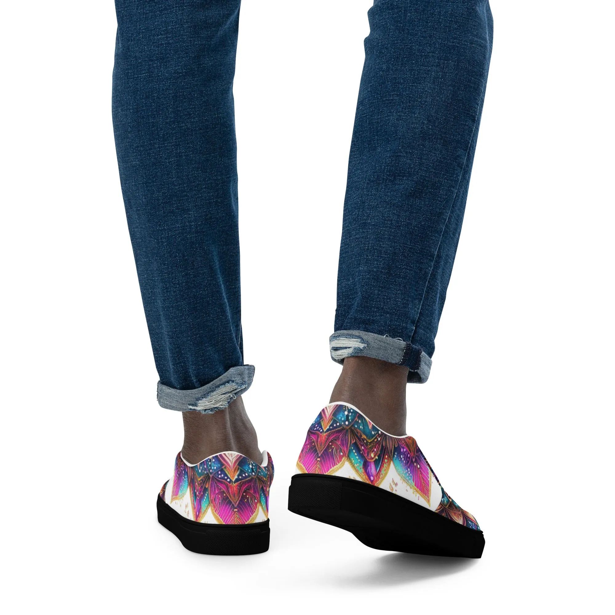 Aurora Mandala Men’s slip-on canvas shoes