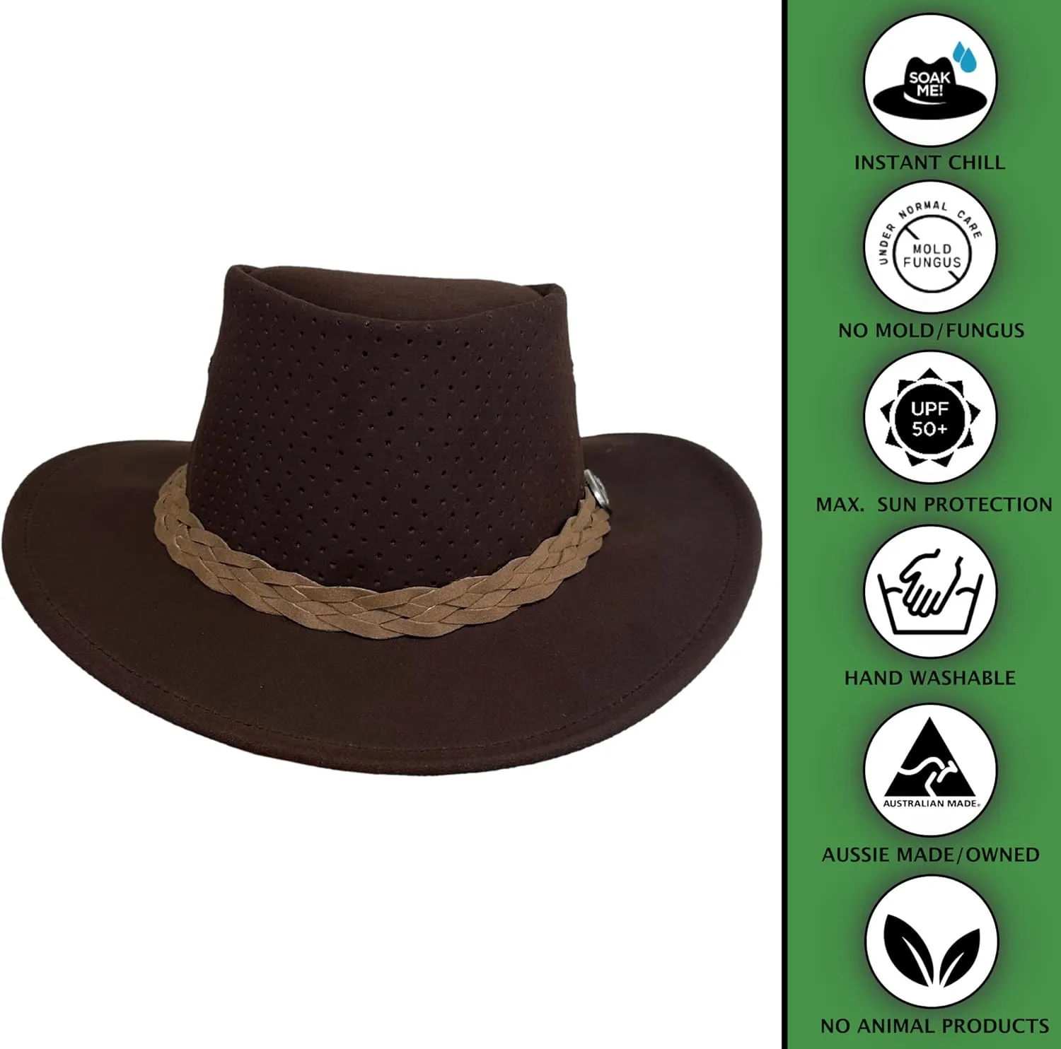Aussie Chiller Bushie Golf Hat - Instant Cooling Headwear | 50  UPF Sun Protection - Designed for Men & Women.
