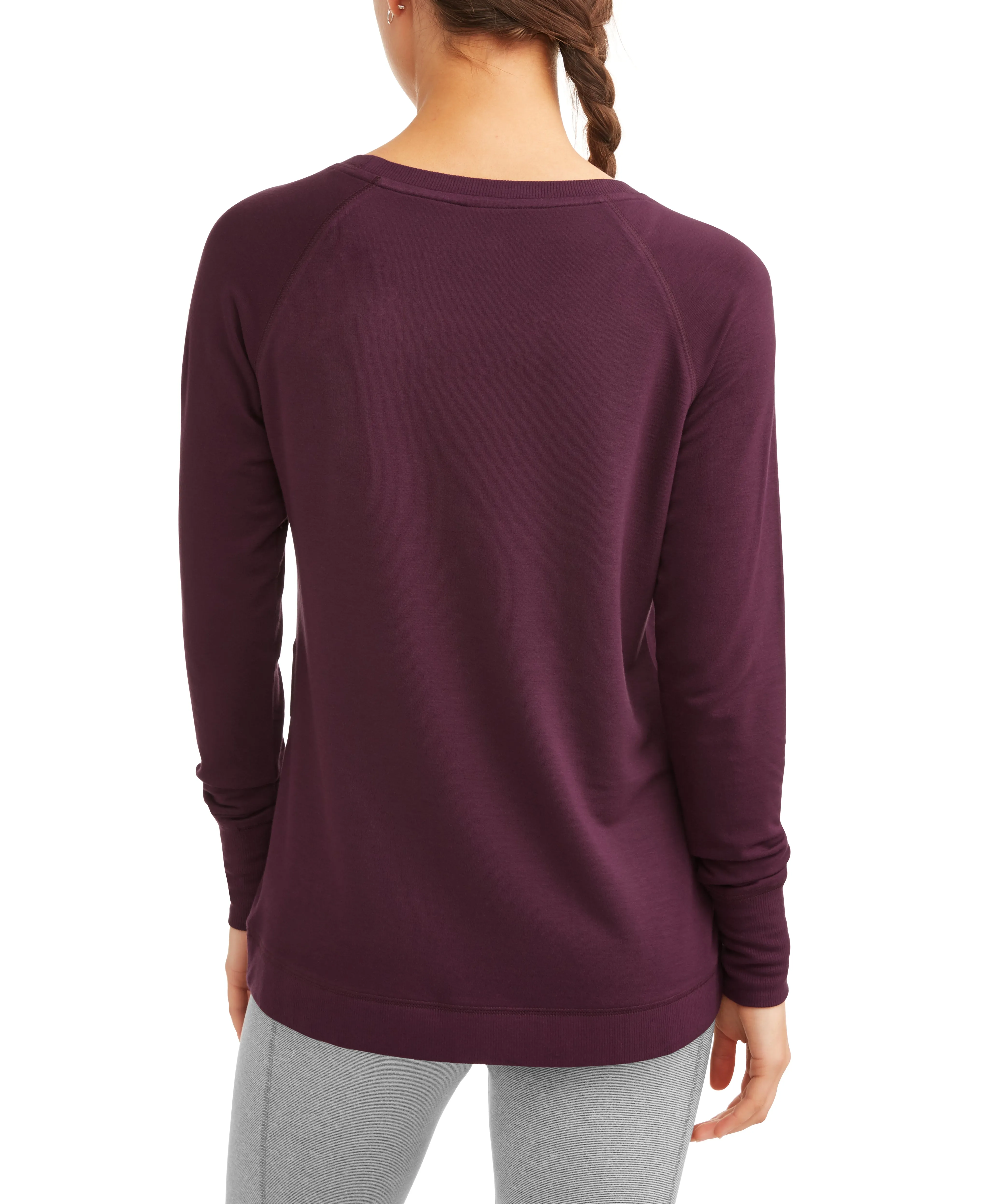 Avia Women's Athleisure Soft French Terry Tulip Hem Tunic Sweatshirt