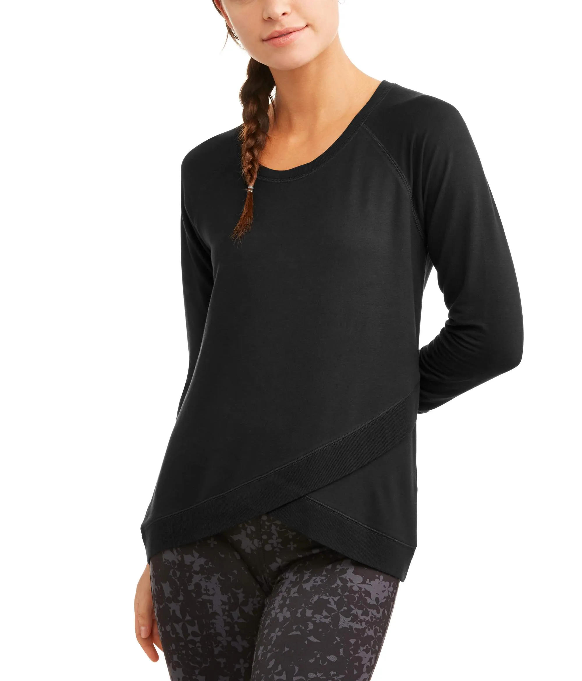Avia Women's Athleisure Soft French Terry Tulip Hem Tunic Sweatshirt