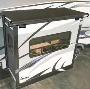 Awnlux Black Modular Slide Topper Awning Slide Out Protection for RVs, Travel Trailers, 5th Wheels, and Motorhomes -12' (11'7" Fabric)
