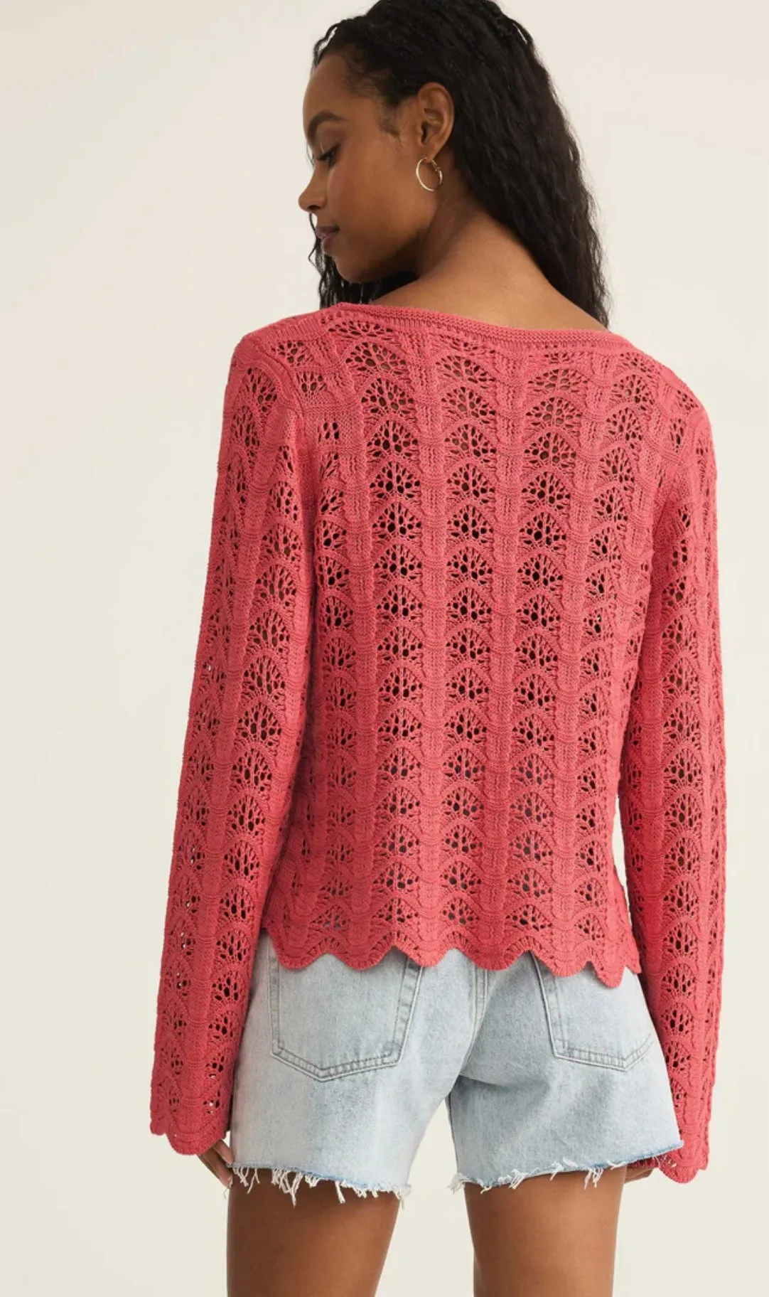 Azura Crochet Sweater Persimmon