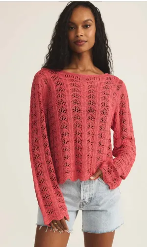 Azura Crochet Sweater Persimmon