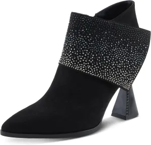 Azura Women's GALORE Trendy Ankle Booties with Perforated Design, Low Heel, and Easy Slip-On Style