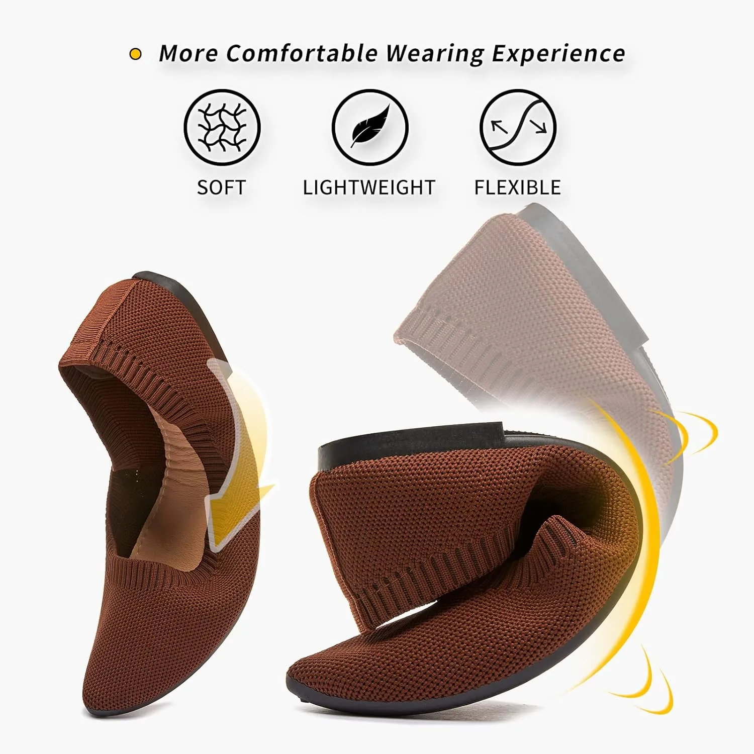 BABUDOG Women's Mesh Flats Shoes Pointed-Toe Dress Shoes for Women Black Flats Shoes Comfortable Memory Foam Flats Shoes