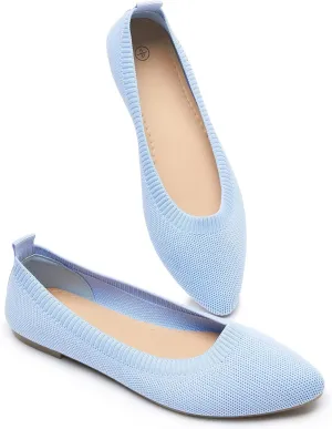 BABUDOG Women's Mesh Flats Shoes Pointed-Toe Dress Shoes for Women Black Flats Shoes Comfortable Memory Foam Flats Shoes