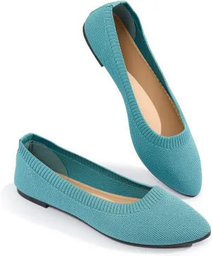 BABUDOG Women's Mesh Flats Shoes Pointed-Toe Dress Shoes for Women Black Flats Shoes Comfortable Memory Foam Flats Shoes