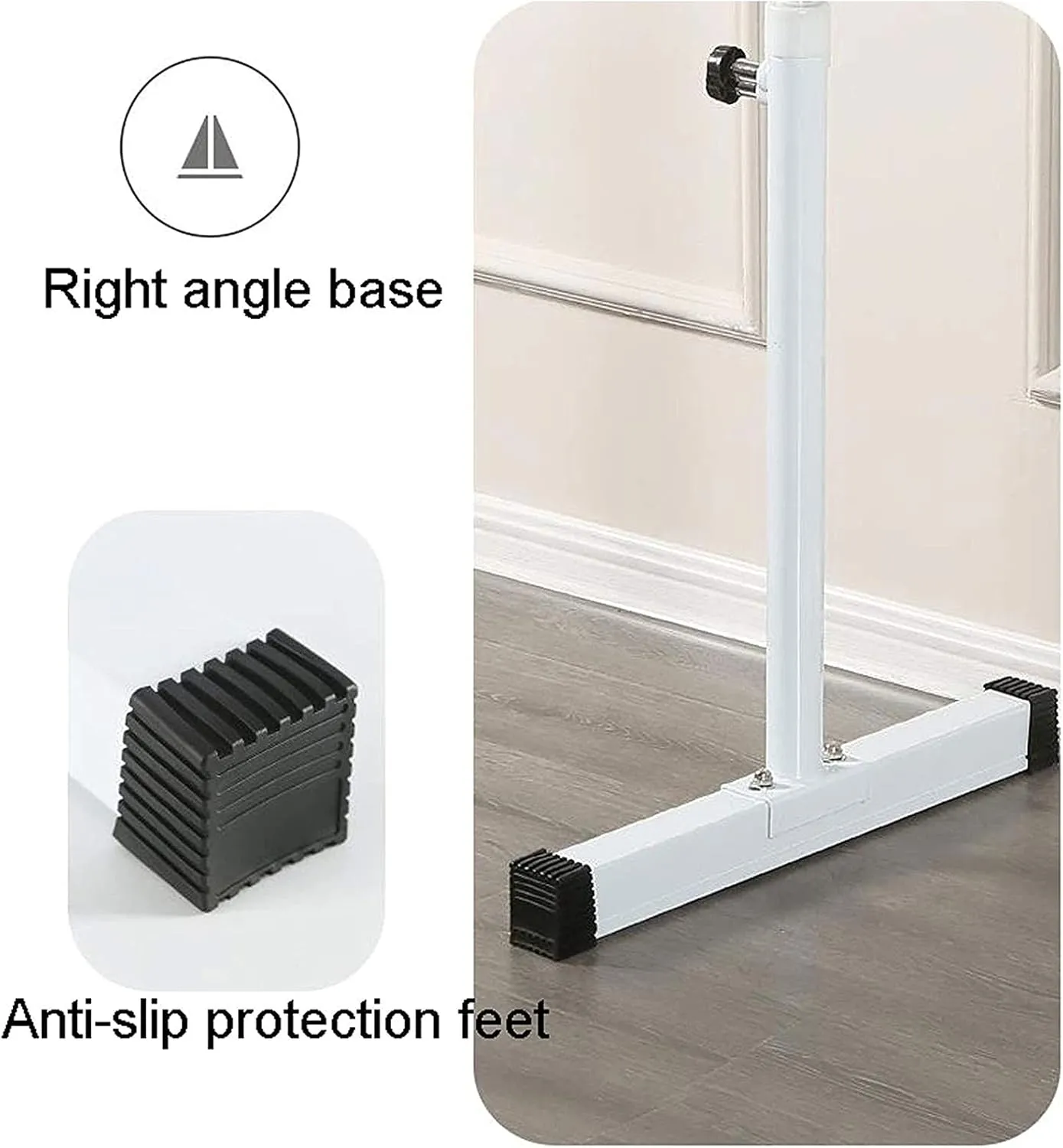 Ballet Barre,Home Fitness Exercise Barre, Portable Freestanding Dance Stick for Pushing Pulling Balance Ballet Exercises, Perfect for Studio Equipment (White US 1 m)