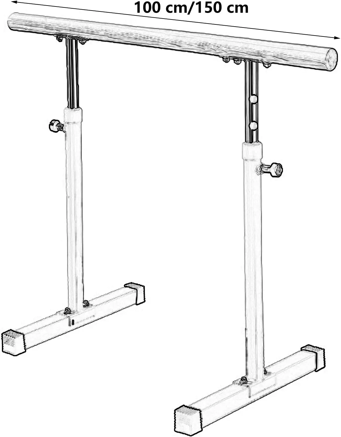 Ballet Barre,Home Fitness Exercise Barre, Portable Freestanding Dance Stick for Pushing Pulling Balance Ballet Exercises, Perfect for Studio Equipment (White US 1 m)