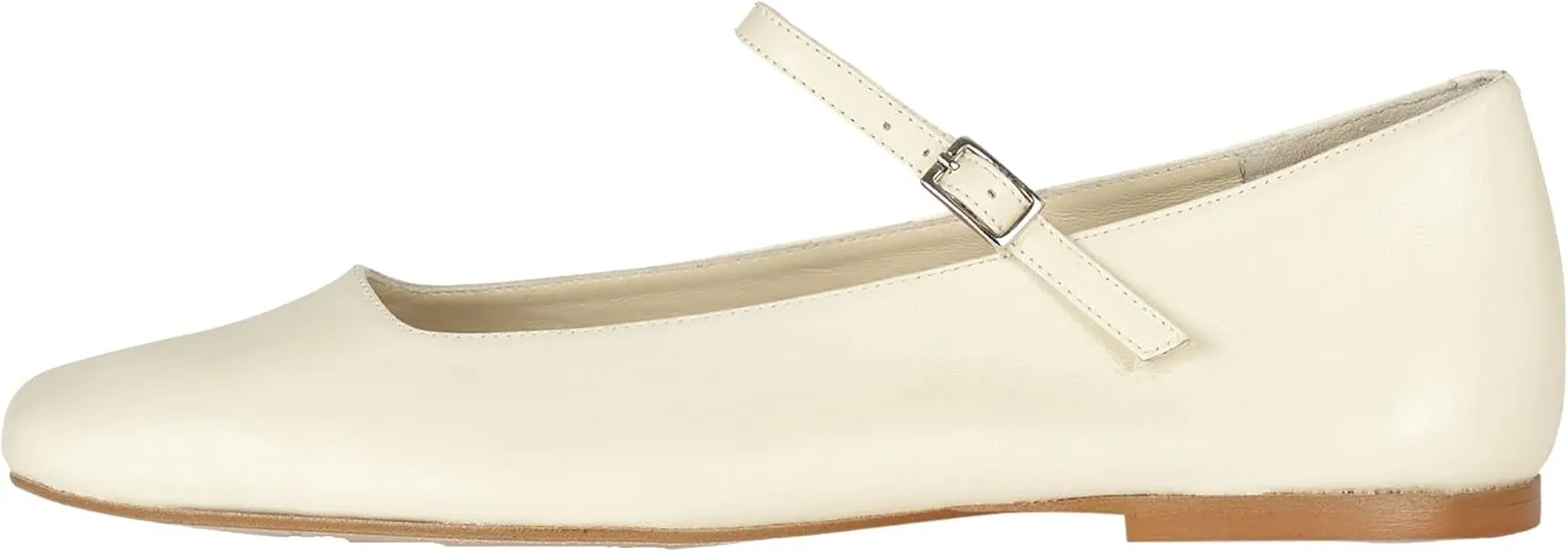 Ballet Flats Shoes for Women Square Toe Pull-on Style Mary Jane Inspired Design for Dressy Occasions and Vintage Charm