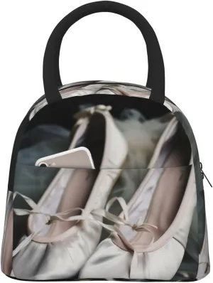 Ballet Shoe printed Portable Lunch Bag Reusable Insulated Lunch Box Lunch Bag