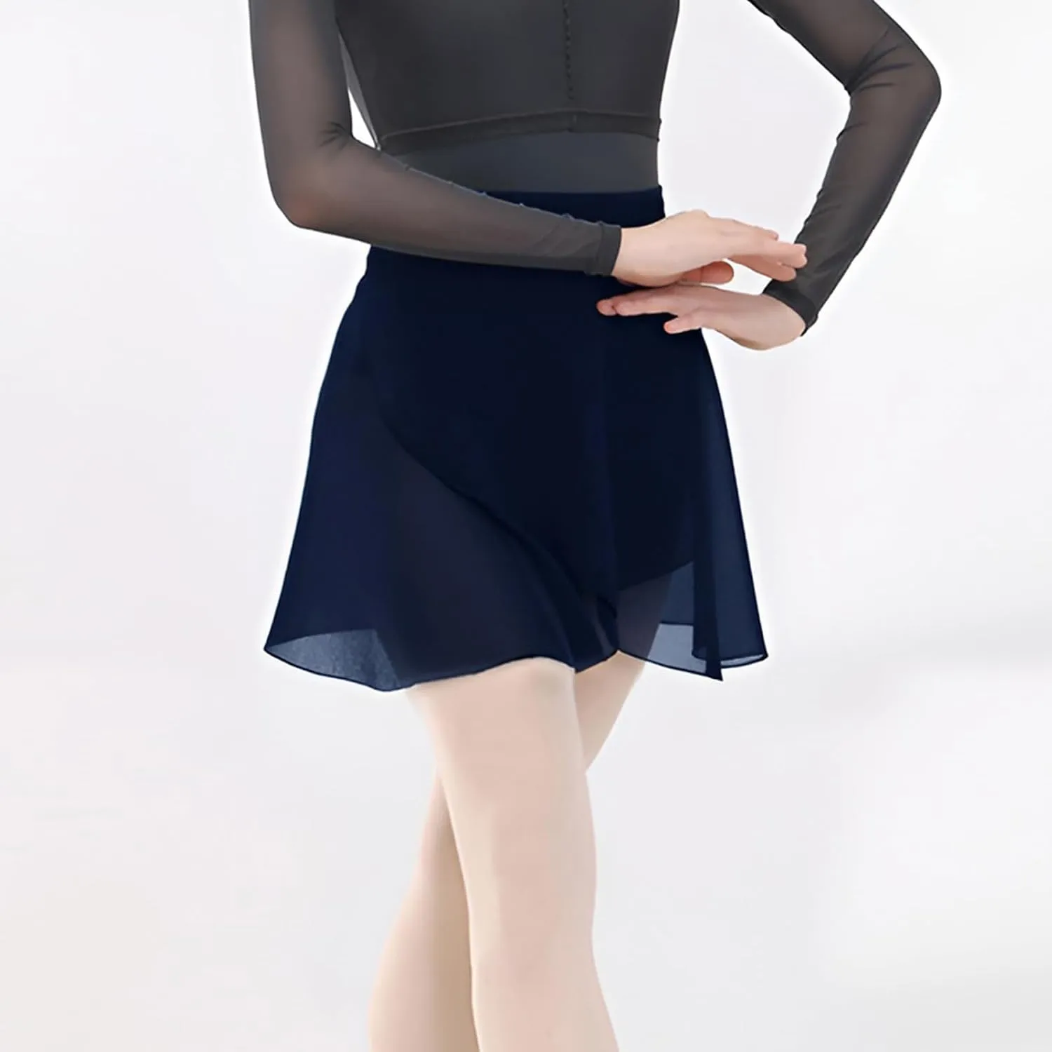 Ballet Skirt for Women Ballet Wrap Skirt Sheer Dance Costumes with Adjustable Waist tie for Adult Ladies Big Girls