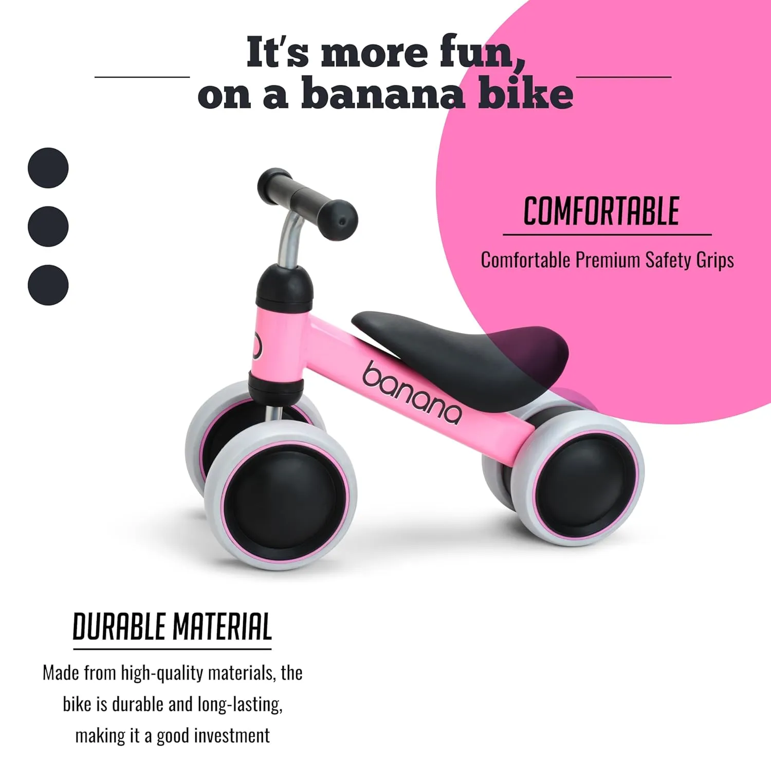 banana bike & Lava Sport Baby Balance Bike - Bicycle Gift Toys for 1-2 Year Old Boys and Girls - Toddler Bikes with 4 Wheels - No Pedal Riding Toy for Babies - First Birthday Gifts, retrospec