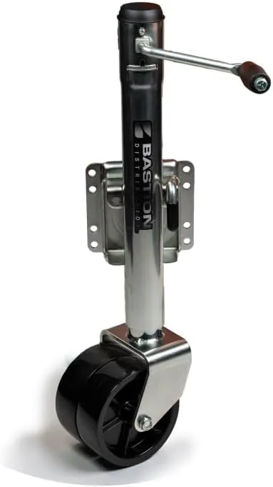 Bastion Distribution Boat Jack/Marine Jack with Double Wheel | Swivel Mount | Bolt On | Smooth Operation | Side-Wind Crank | 6" Wheel | 1500lb Capacity | BD-SW-1500-SM-CW-002