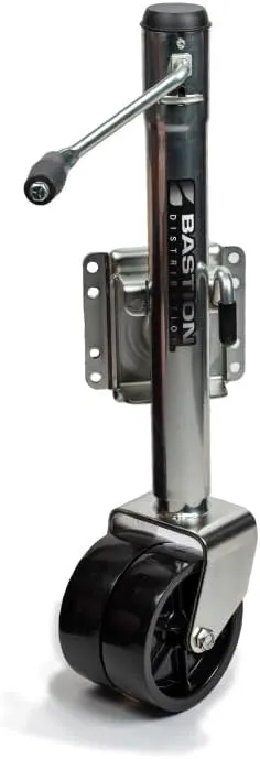 Bastion Distribution Boat Jack/Marine Jack with Double Wheel | Swivel Mount | Bolt On | Smooth Operation | Side-Wind Crank | 6" Wheel | 1500lb Capacity | BD-SW-1500-SM-CW-002