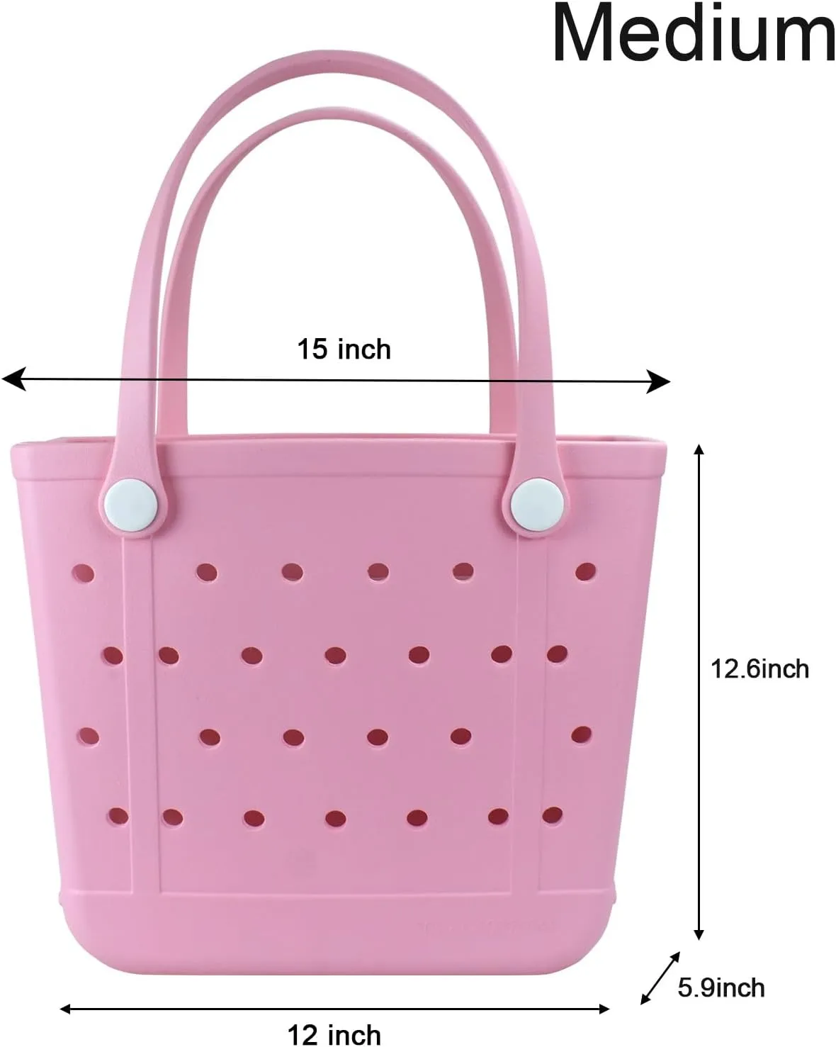 Beach Bag, Waterproof Beach Tote, Rubber Medium Tote Bag, Washable and Durable Open Handbag for Boat Pool Sports