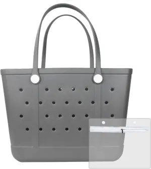 Beach Bag, Waterproof Beach Tote, Rubber XL Tote Bag, Washable and Durable Open Handbag for Boat Pool Sports Gym