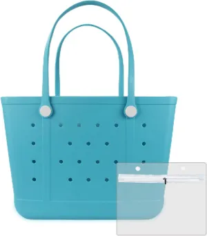 Beach Bag, Waterproof Beach Tote, Rubber XL Tote Bag, Washable and Durable Open Handbag for Boat Pool Sports Gym