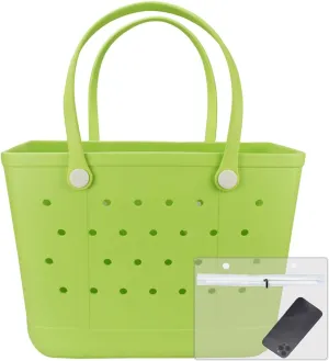 Beach Bag, Waterproof Beach Tote, Rubber XL Tote Bag, Washable and Durable Open Handbag for Boat Pool Sports Gym