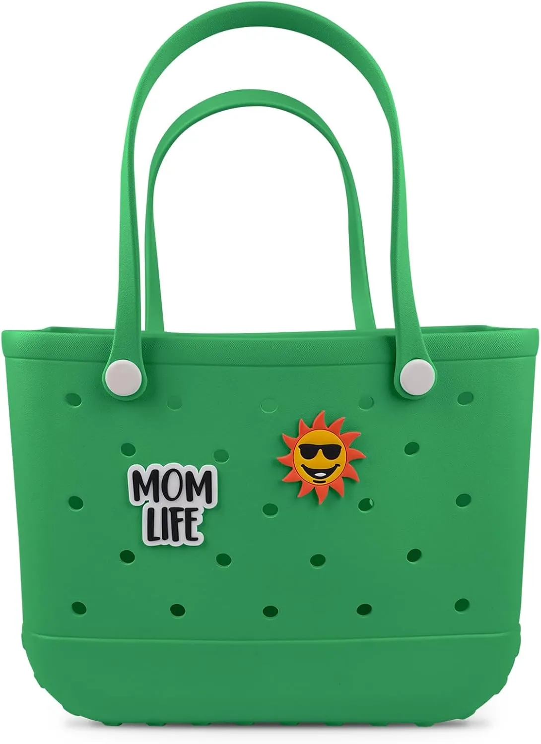 Beach Rubber Bag Tote Bag,Extra Large Waterproof Travel Women Handbag with Charms for Sports Beach Groceries Pool